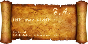 Hübner Aldán névjegykártya